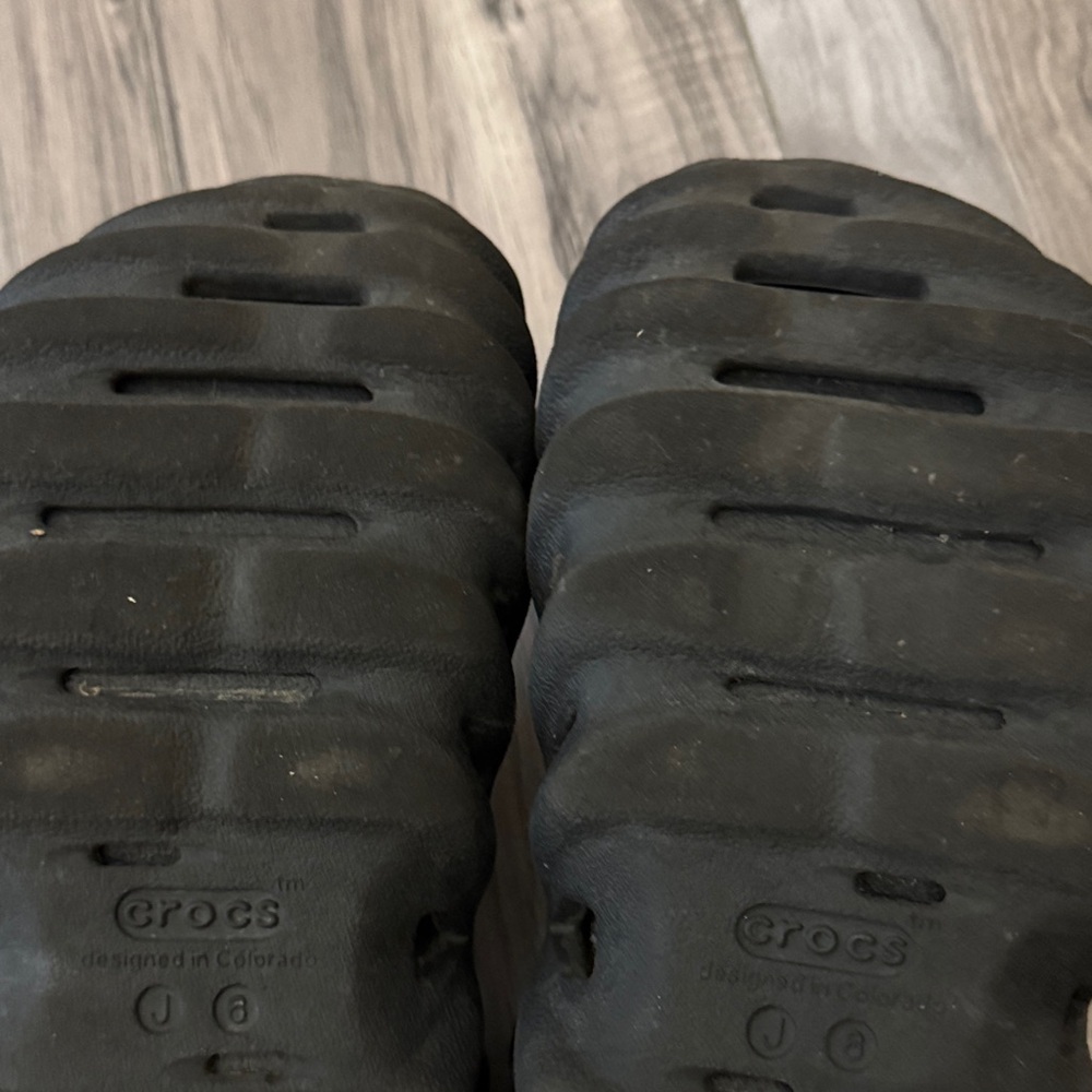 CROCS Black Textured Clogs Echo J6 - Picture 6 of 15